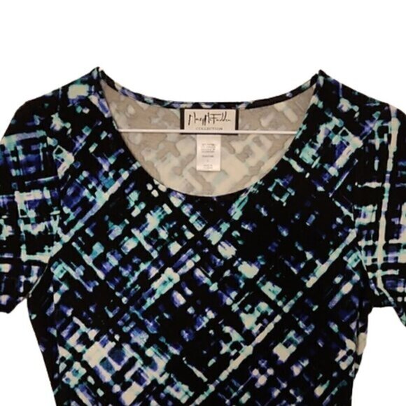 Mary McFadden Stretchy Abstract Printed Fit & Flare Mini Dress - Picture 4 of 8